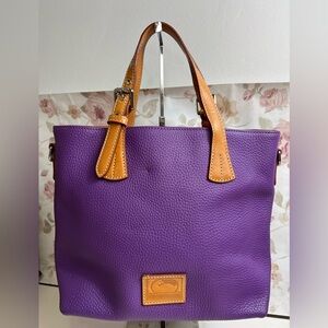 Dooney & Bourke Emily Pebbled Leather Tote Bag Purse HTF Purple